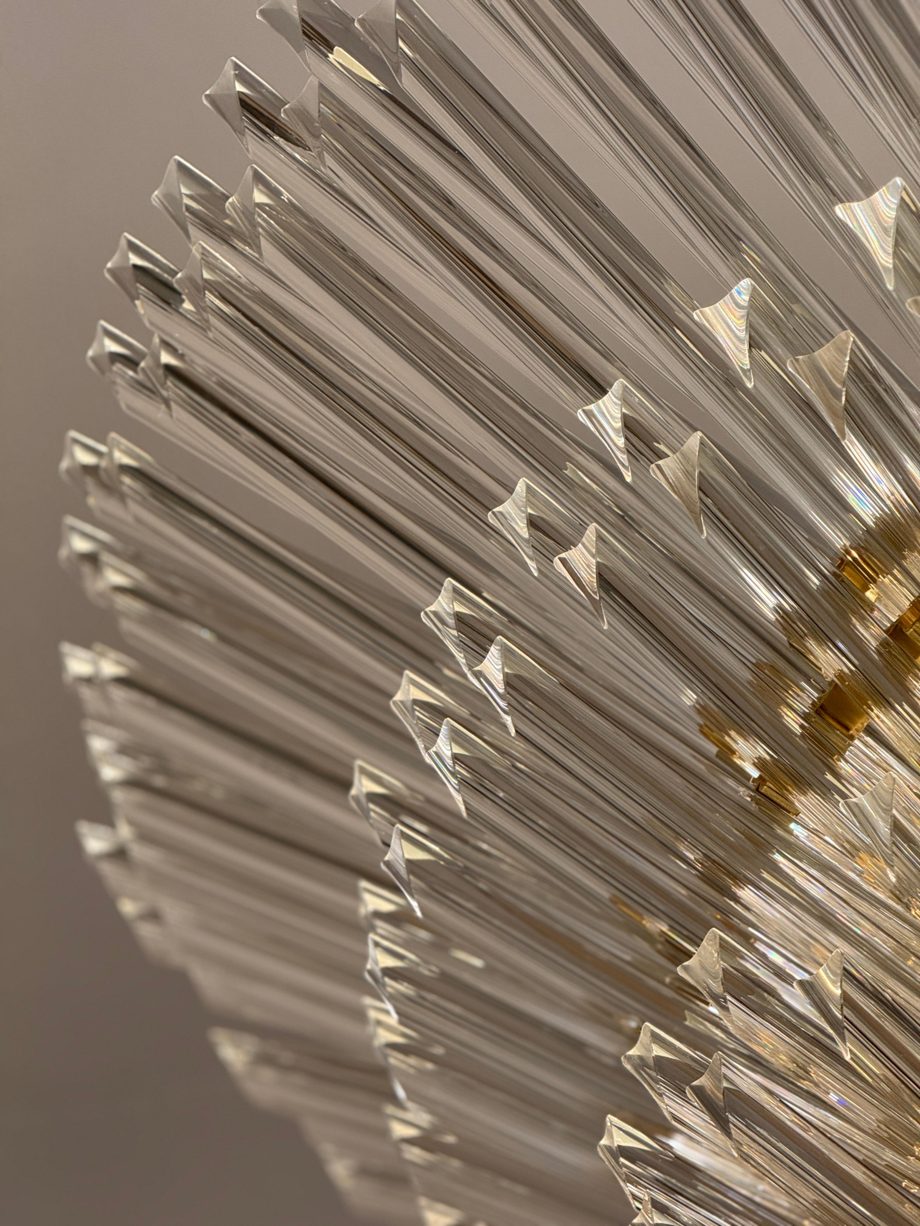 Spektakuläre Contemporary Italian Murano Glass Triedi Ceiling Light im Angebot 9
