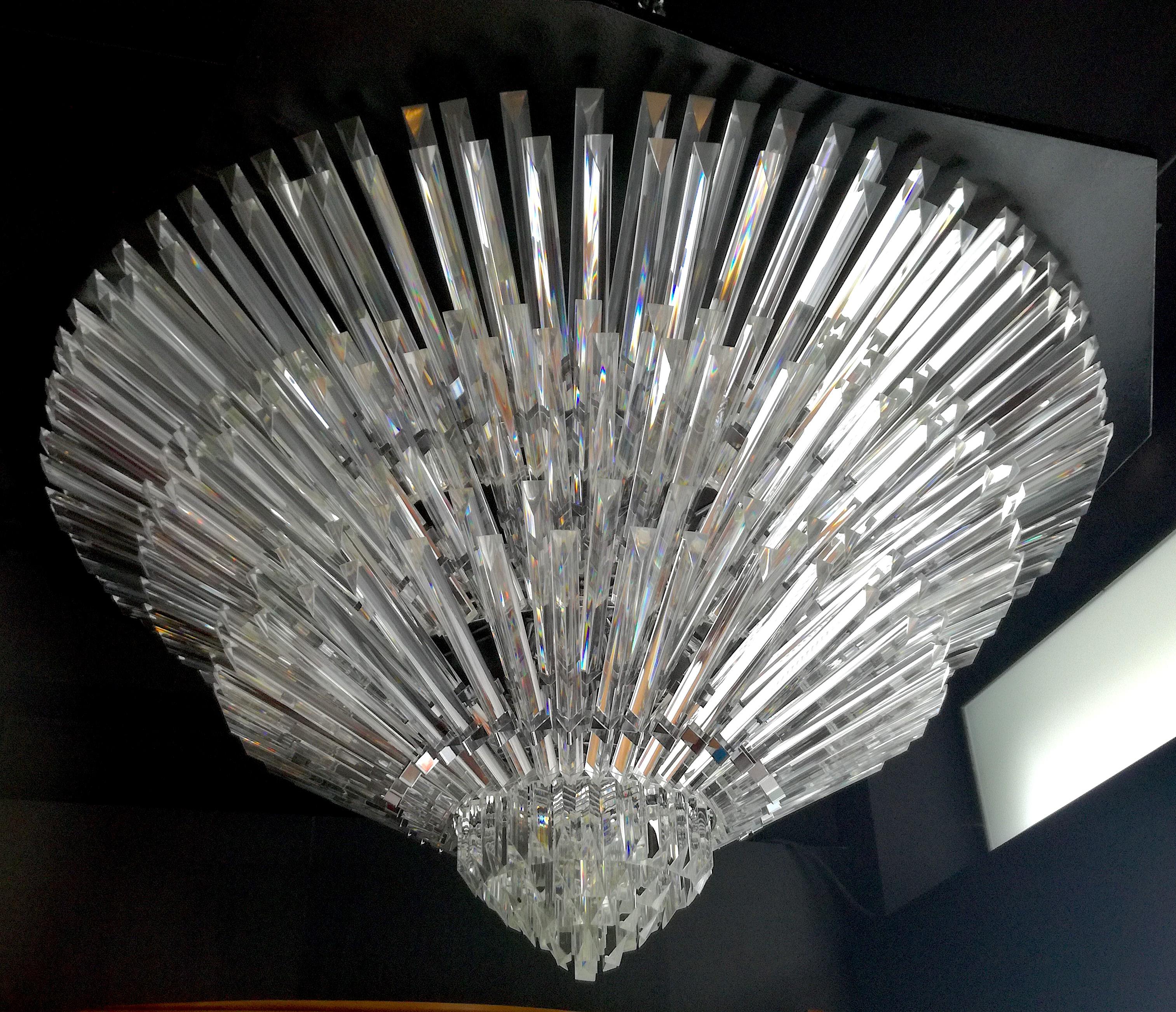 Spectacular Contemporary Italian Murano Glass Triedi Ceiling Light For Sale 12