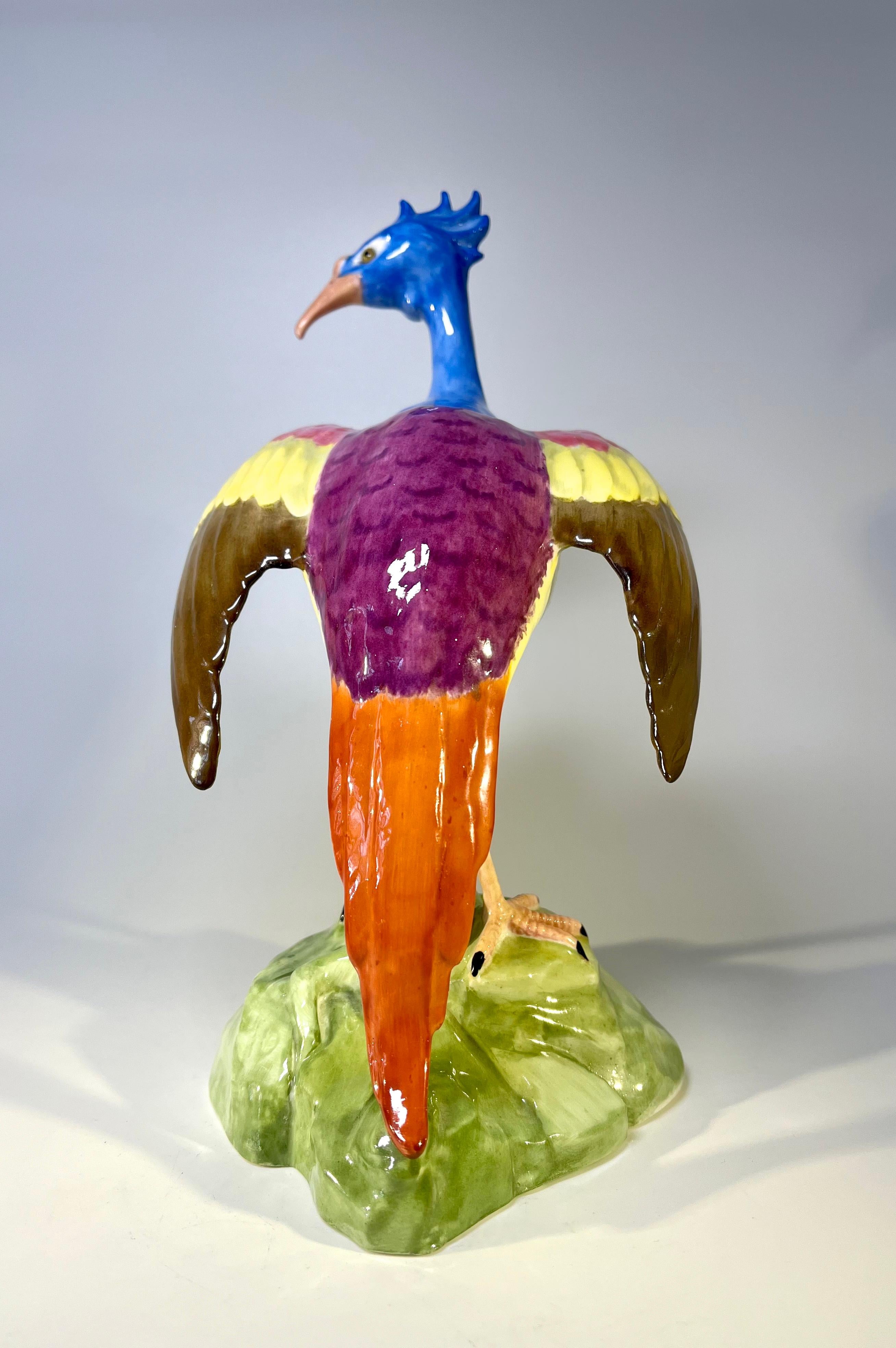 Glazed Spectacular Copeland Spode Chelsea Fantasy Bird Bone China Figurine c 1915-20 For Sale