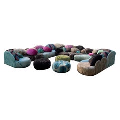 Spectacular 'Croissant' Hans Hopfer Modular Sectional Sofa by Wiener Werkstätte