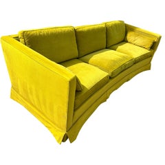 Spectacular Curved Harvey Probber Even Arm Sofa Chartreus Mid-century Modern