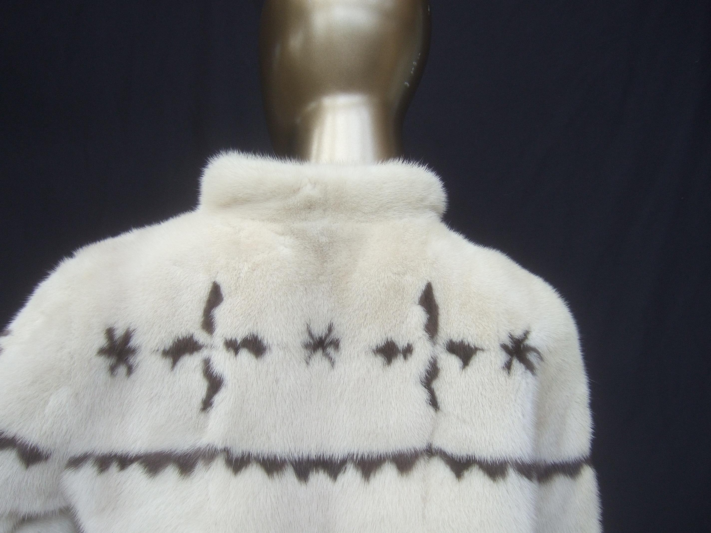 Spectacular Custom Made Pearl Mink & Mocha Reindeer Fur Jacket Circa 1970s 13