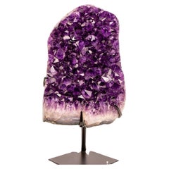 Spectacular Deep Purple Amethyst Geode Cluster with AAA "Grape Jelly" Druzy