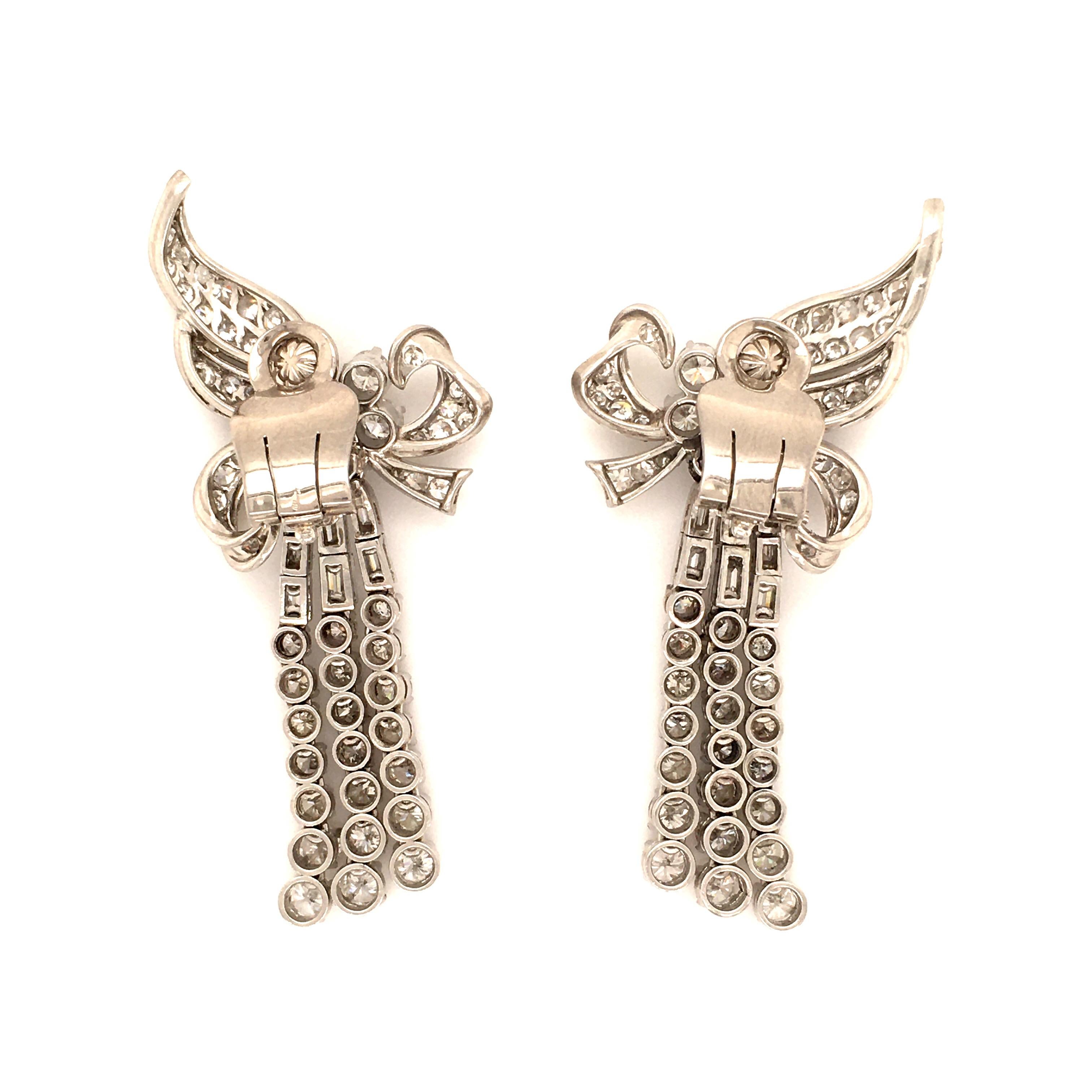 Spectacular Diamond Earclips in 14 Karat White Gold and Platinum 5