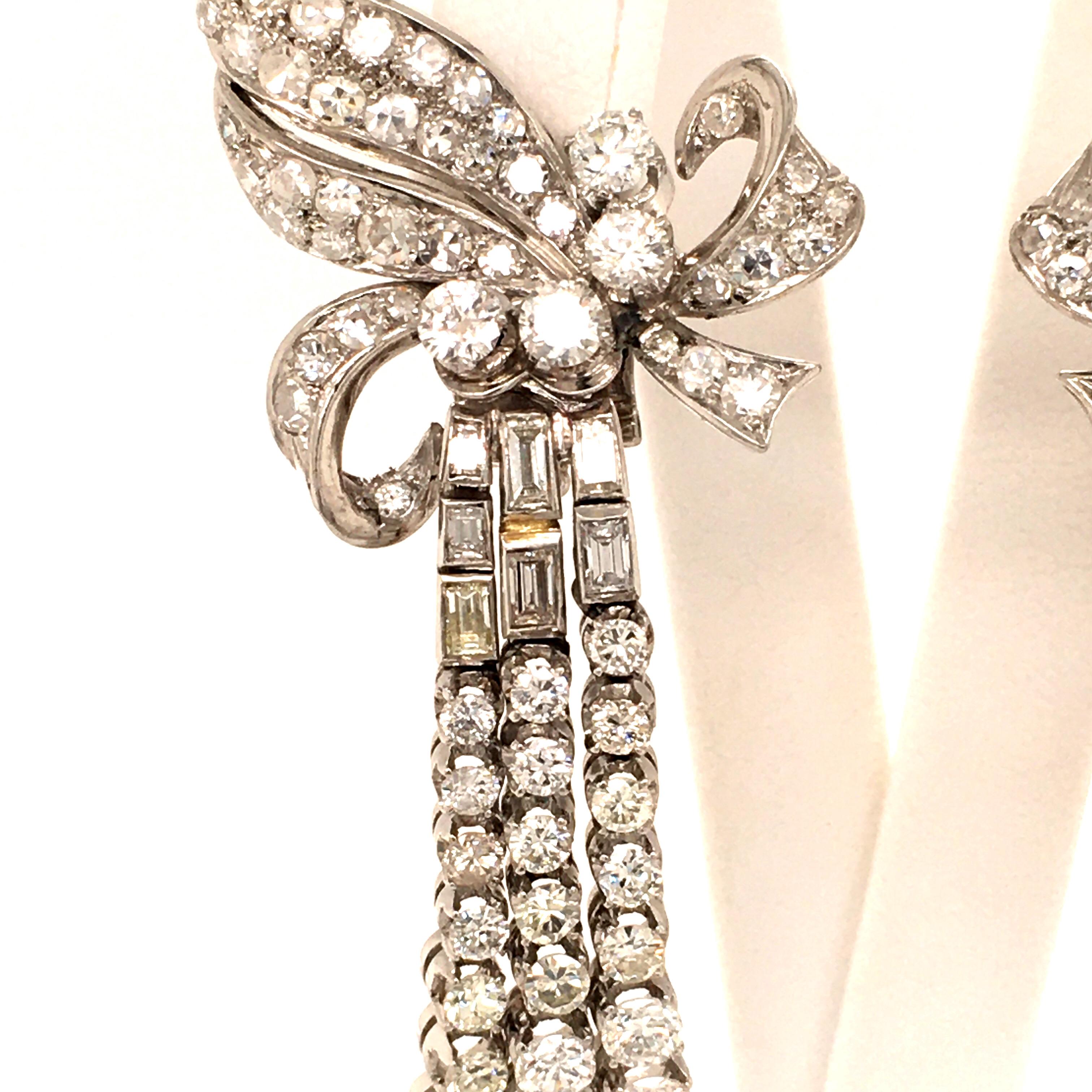 Spectacular Diamond Earclips in 14 Karat White Gold and Platinum 1