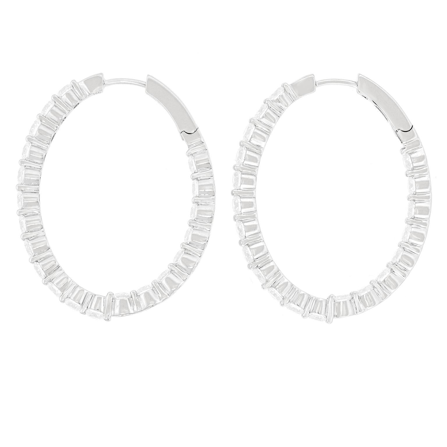 Round Cut Spectacular Diamond Hoops For Sale