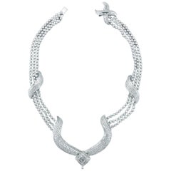 Spectacular 63 Cts Diamond Necklace In 18K White Gold