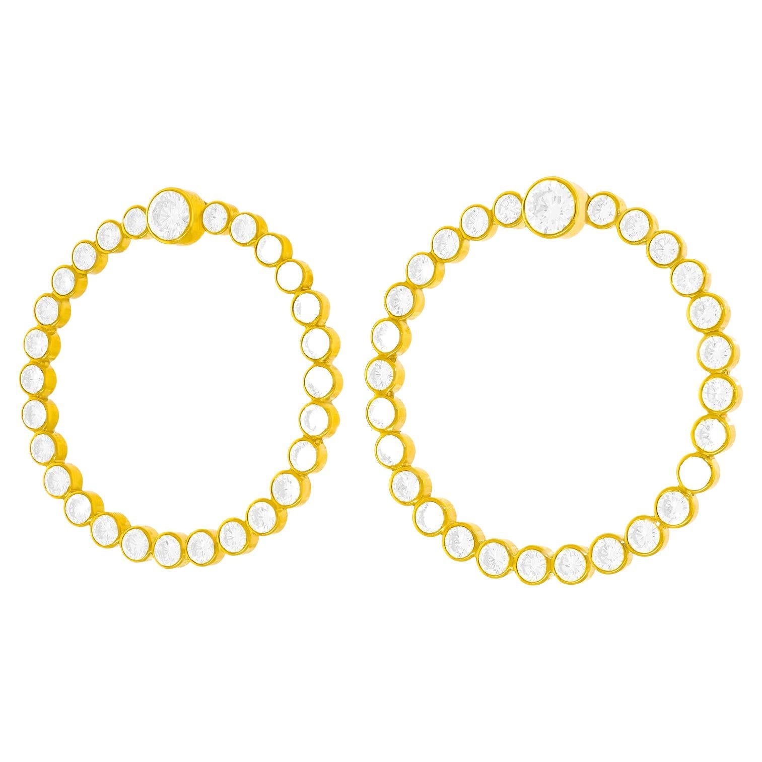 Spectacular Diamond-Set Yellow Gold Earrings