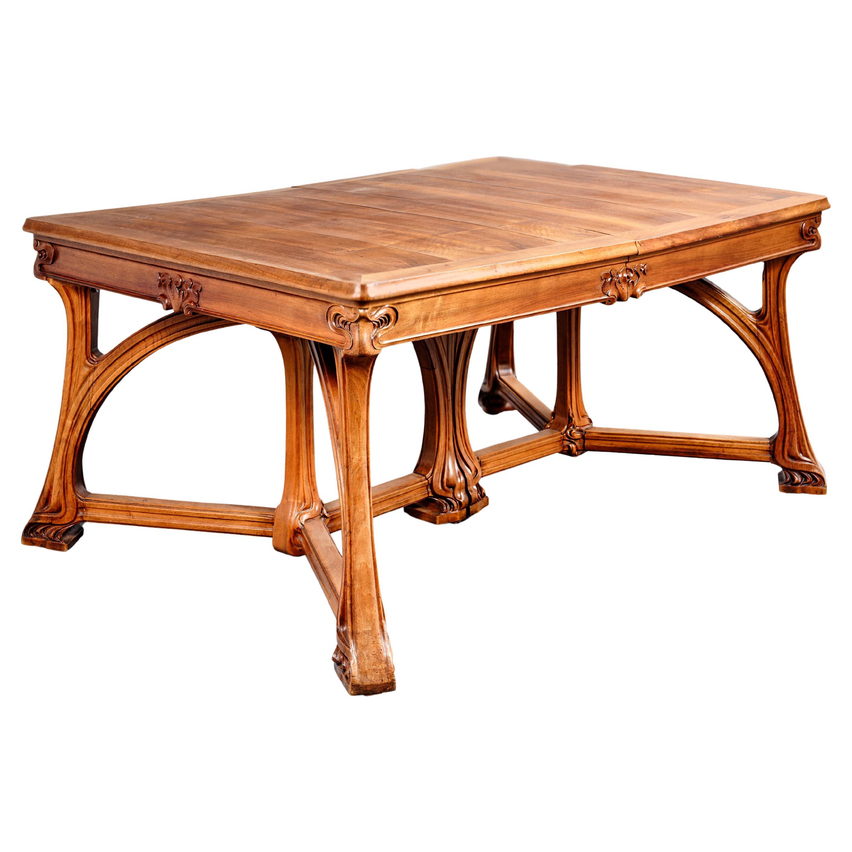 Spectacular dining table by Eugène Gaillard ca.1900 For Sale