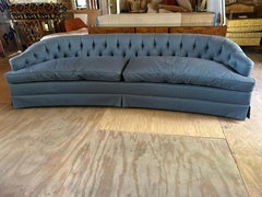 Spectacular Dorothy Draper style Curved Tufted Sofa Hollywood Regency