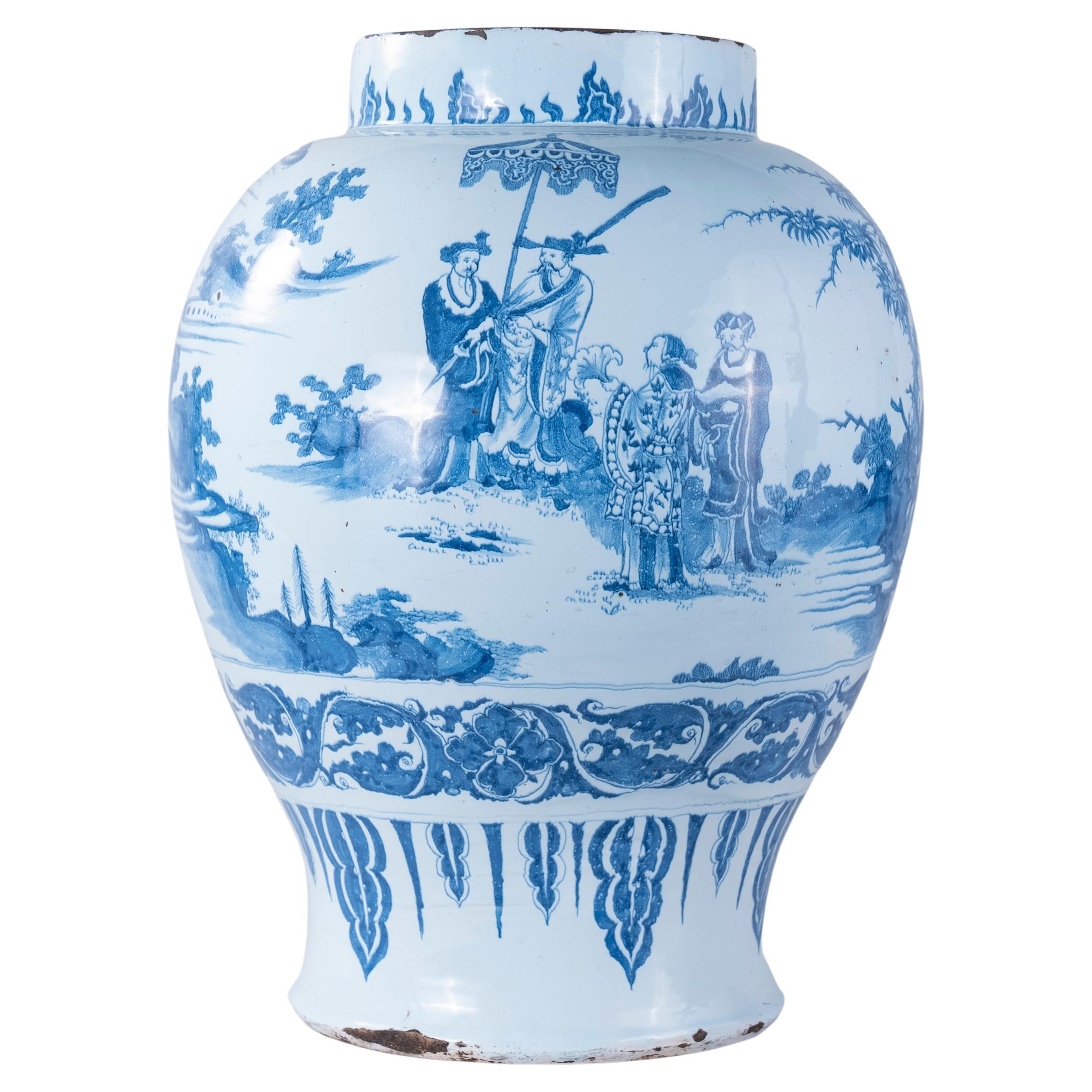 Spectacular Dutch Delft Vase of Large Proportions, circa 1680