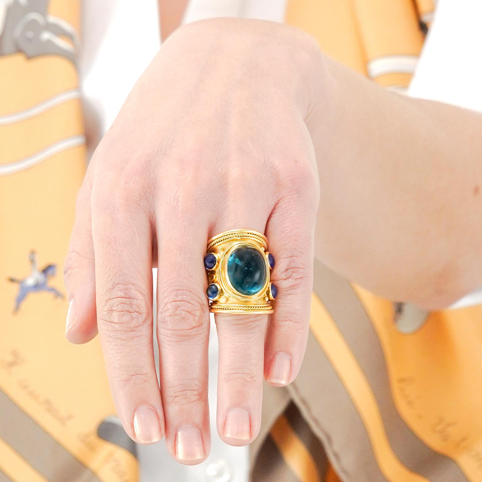 Spectacular Elizabeth Gage London Ring In Excellent Condition For Sale In Litchfield, CT