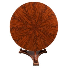 Spectacular English Regency Flame Mahogany Starburst Tilt-Top Breakfast Table