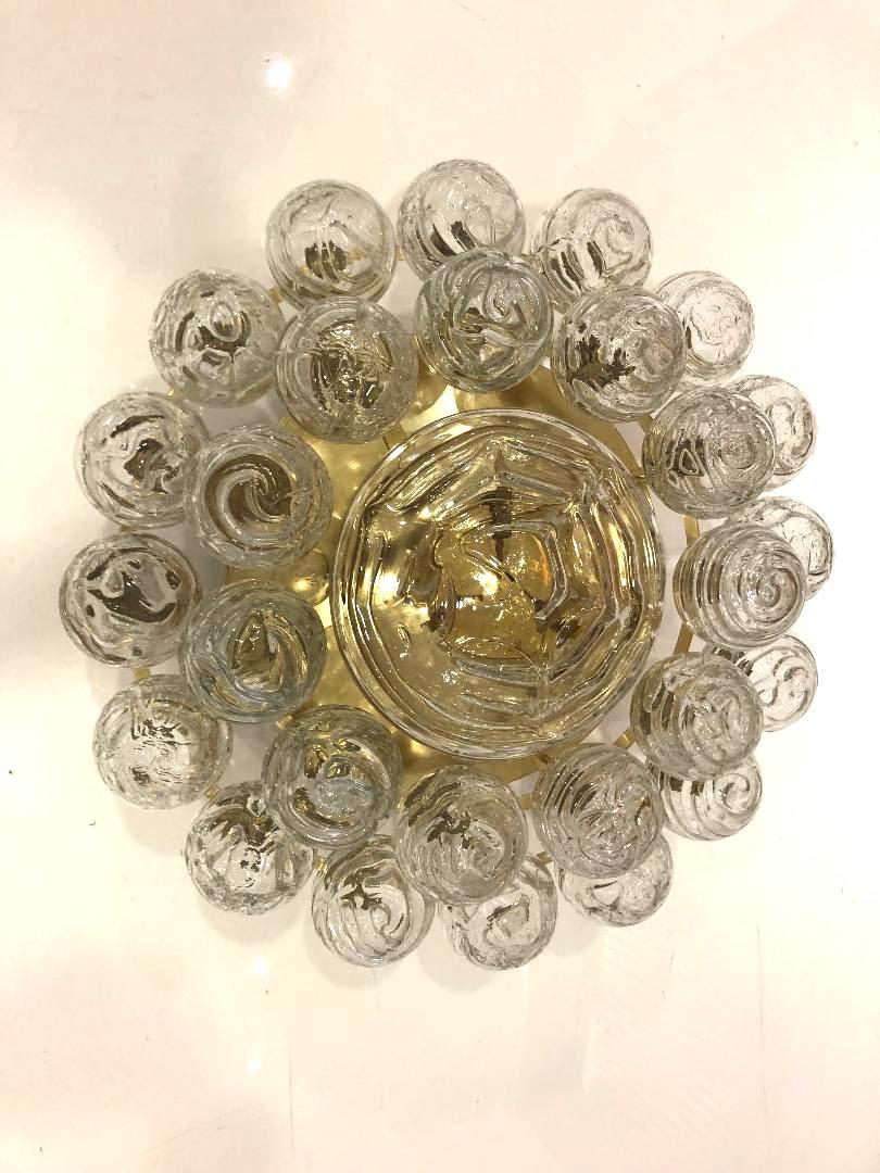 German Spectacular Extra Large Murano Glass Ball Ceiling / Flush Mount Fixture by Doria For Sale