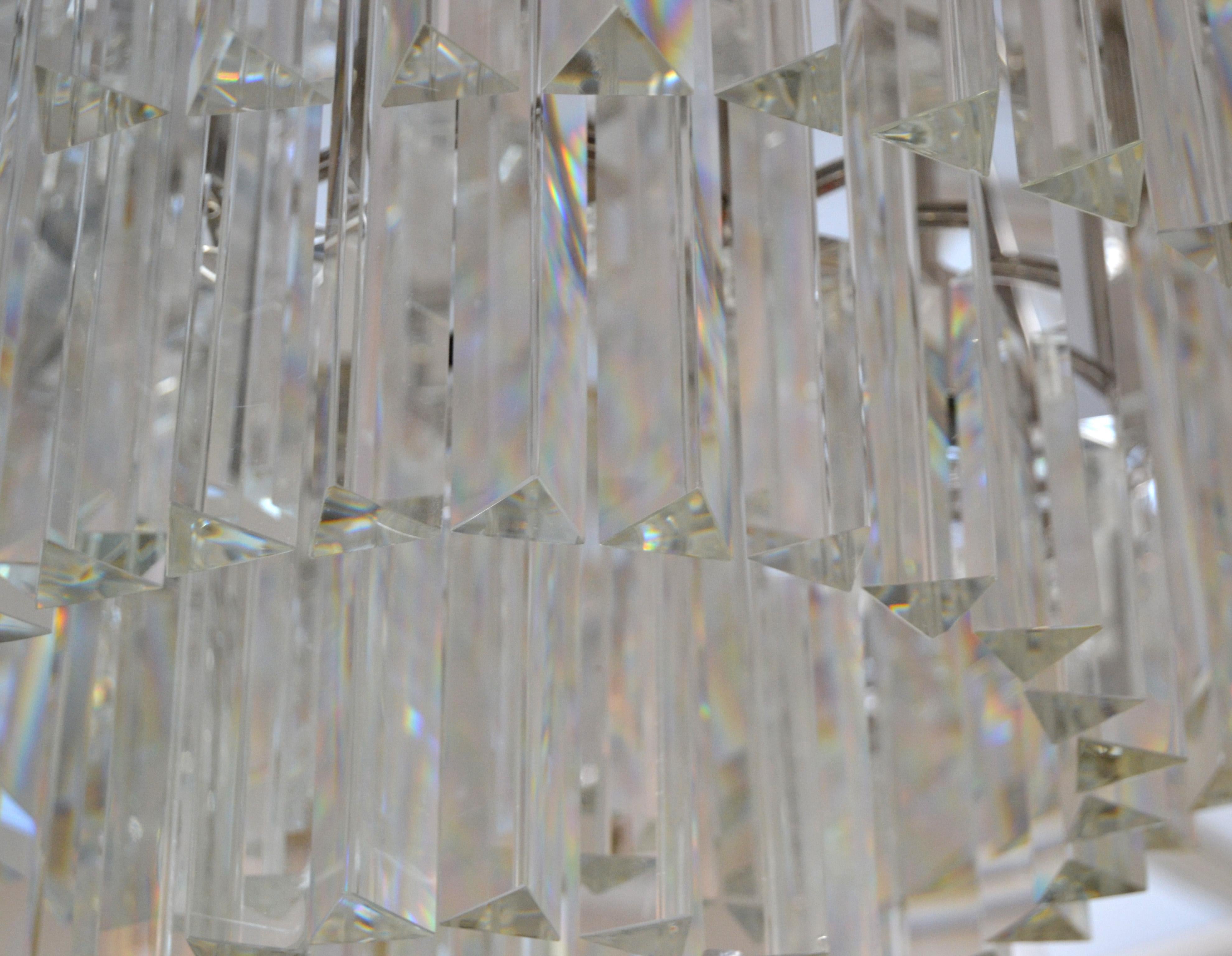 Spektakulärer fünfstöckiger Kronleuchter aus Chrom und verspiegeltem Kristall im Angebot 1