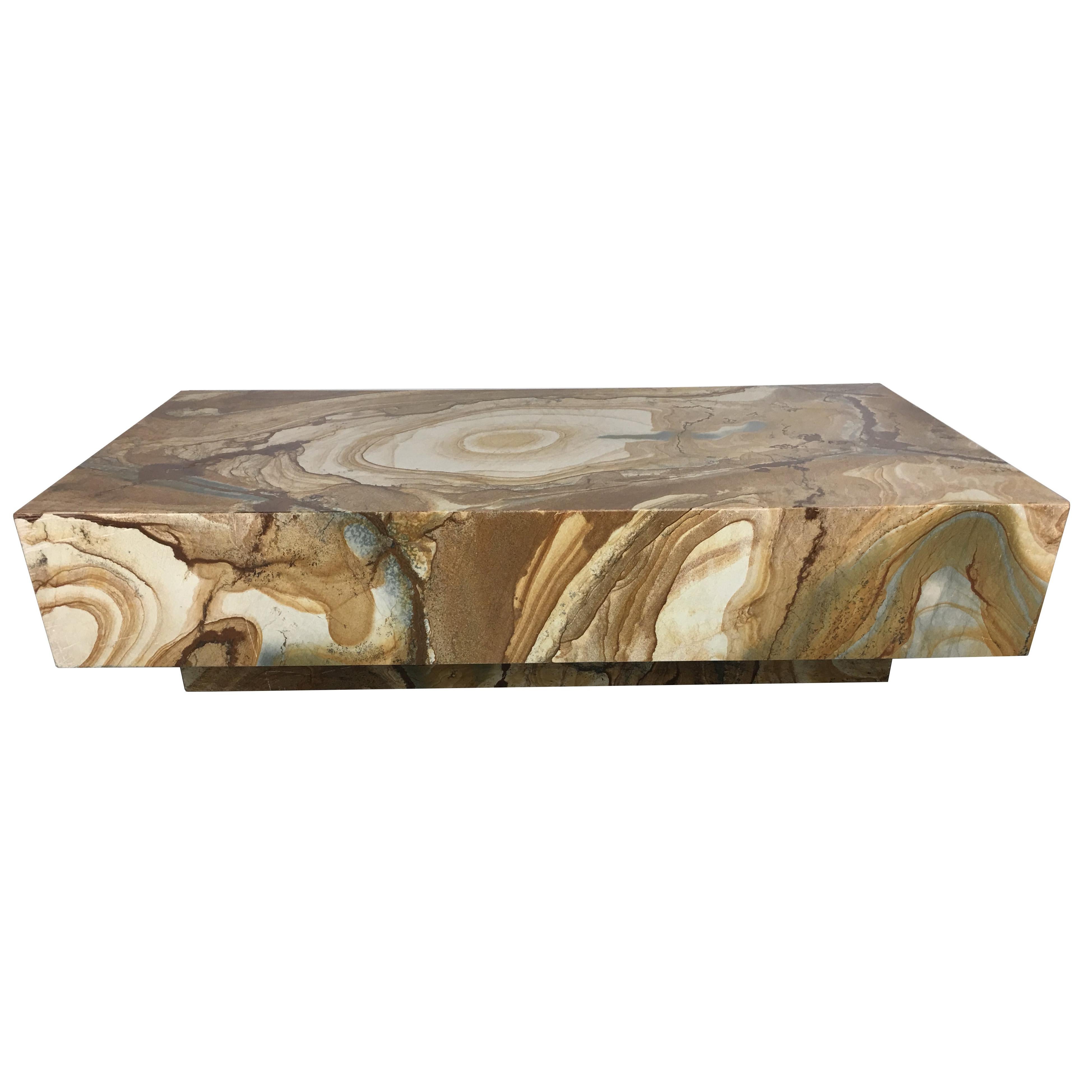 Spectacular Floating Marble “Slab” Coffee Table