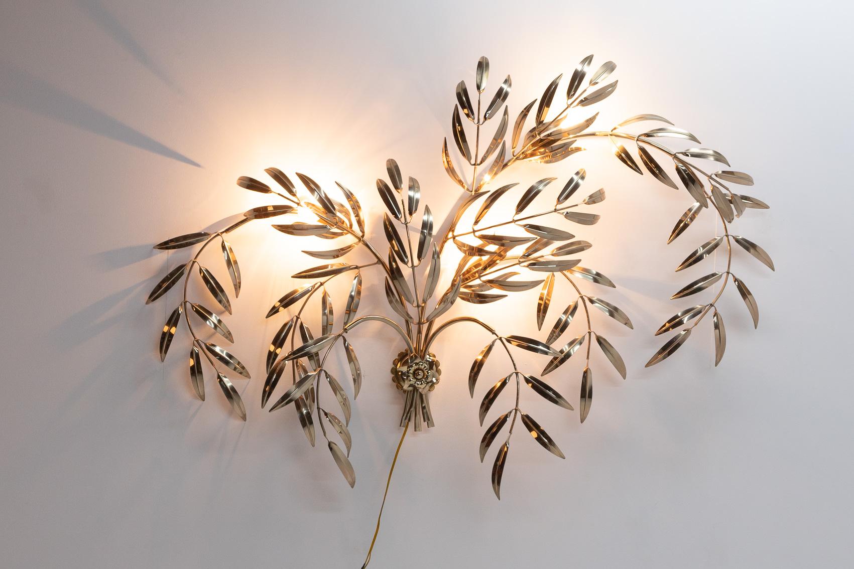 German Spectacular Floral wall lamp from Hans Kögl, 1970’s For Sale