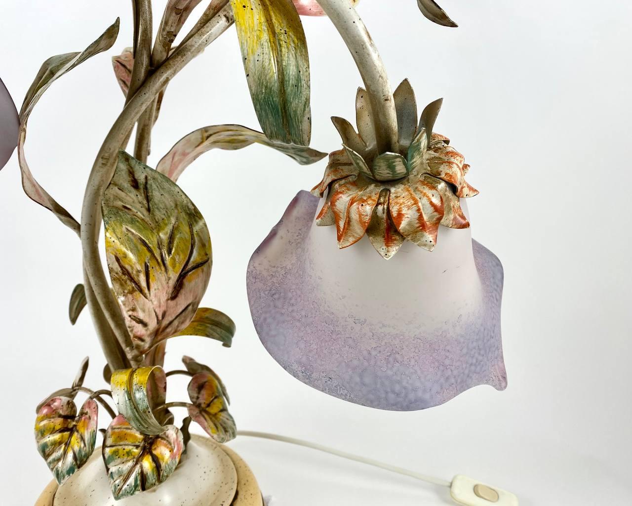 glass flower table lamp