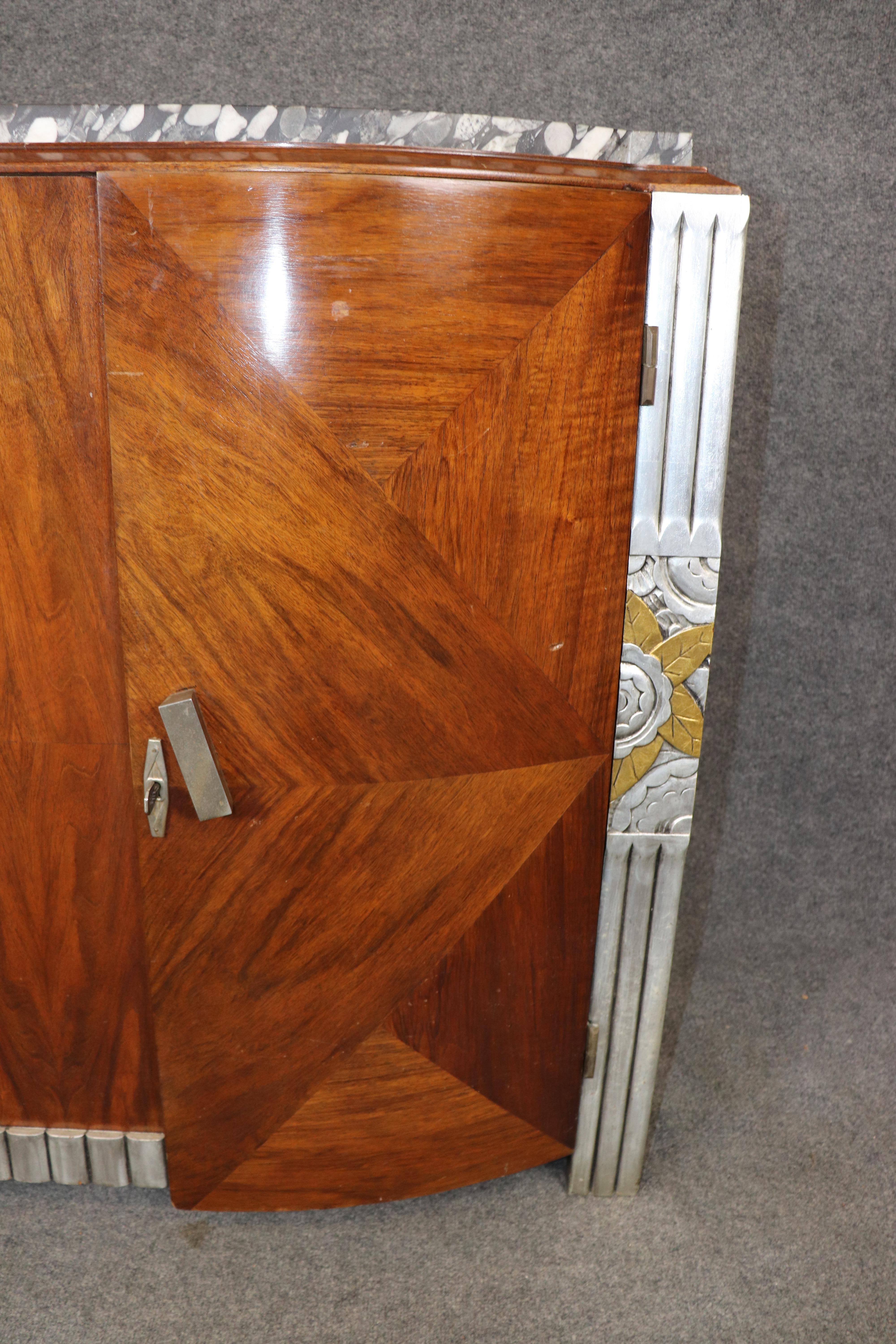 Spettacolare buffet francese degli anni '30 con piano in mogano e marmo Art Déco in vendita 11