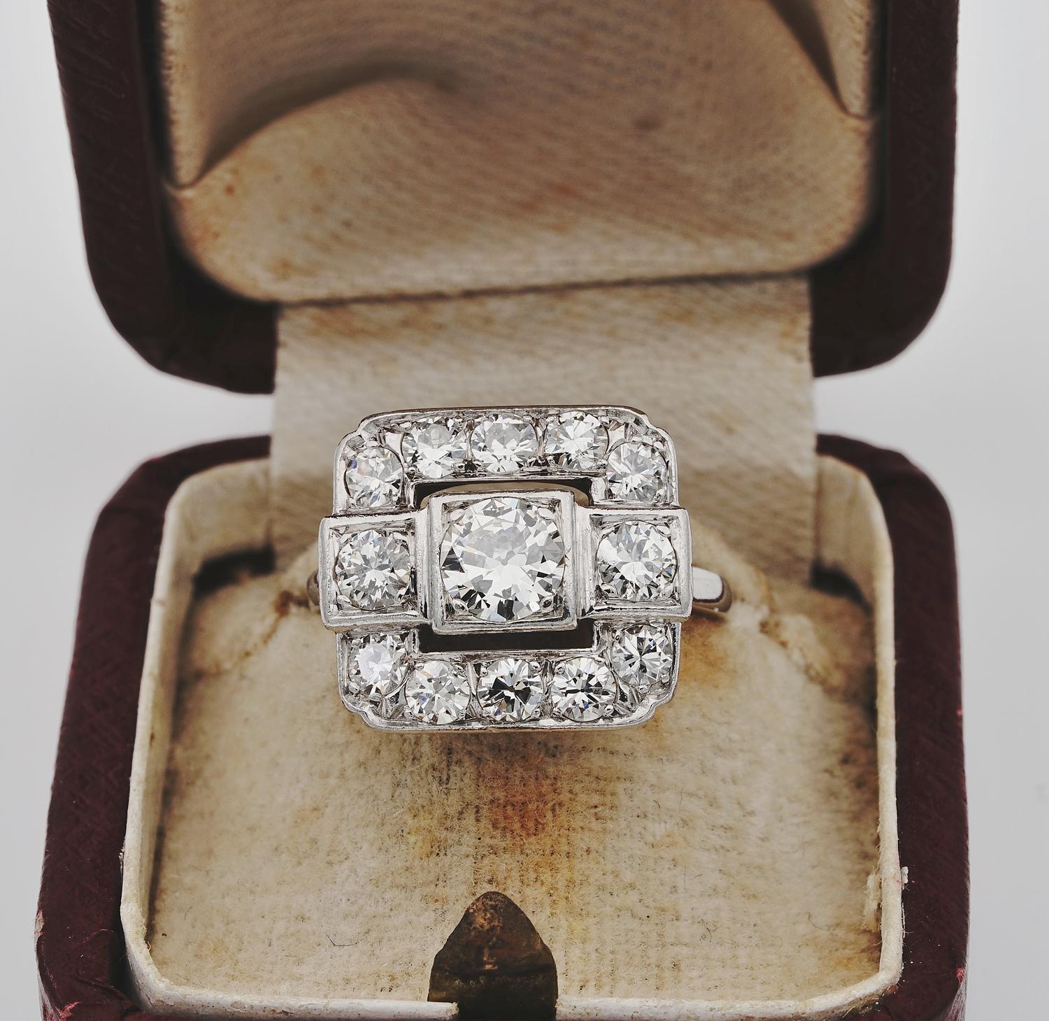 Jewelry Art

Authentic Art Deco Engagement rings provide the allure which has largely disappeared of buying a jewel with truly individual design, significance and art expression
This distinctive Art Deco delight, hand fabricated in PLATINUM during