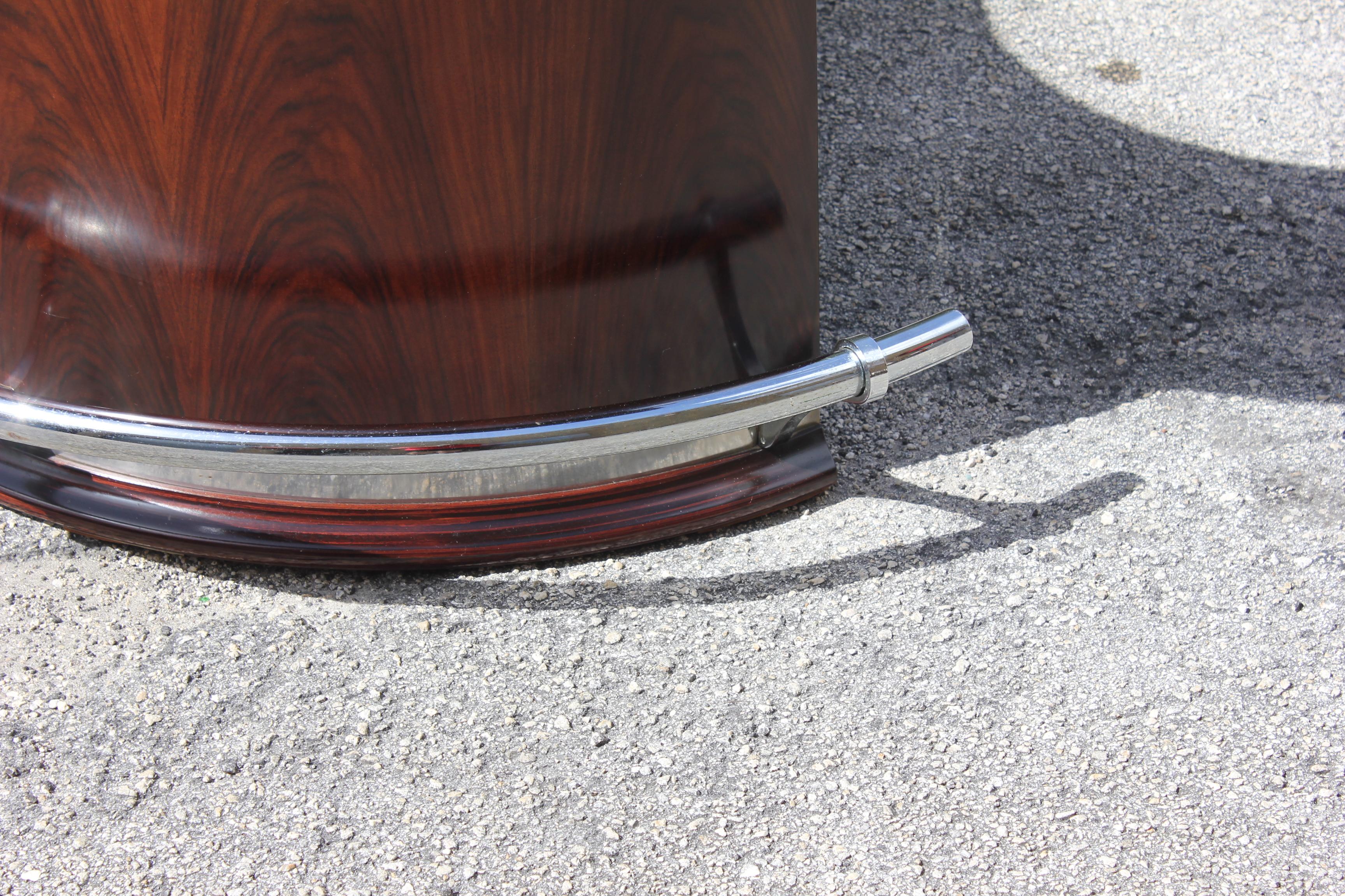 Spectacular French Art Deco Macassar Ebony Semicircle Dry Bar, circa 1940s 2