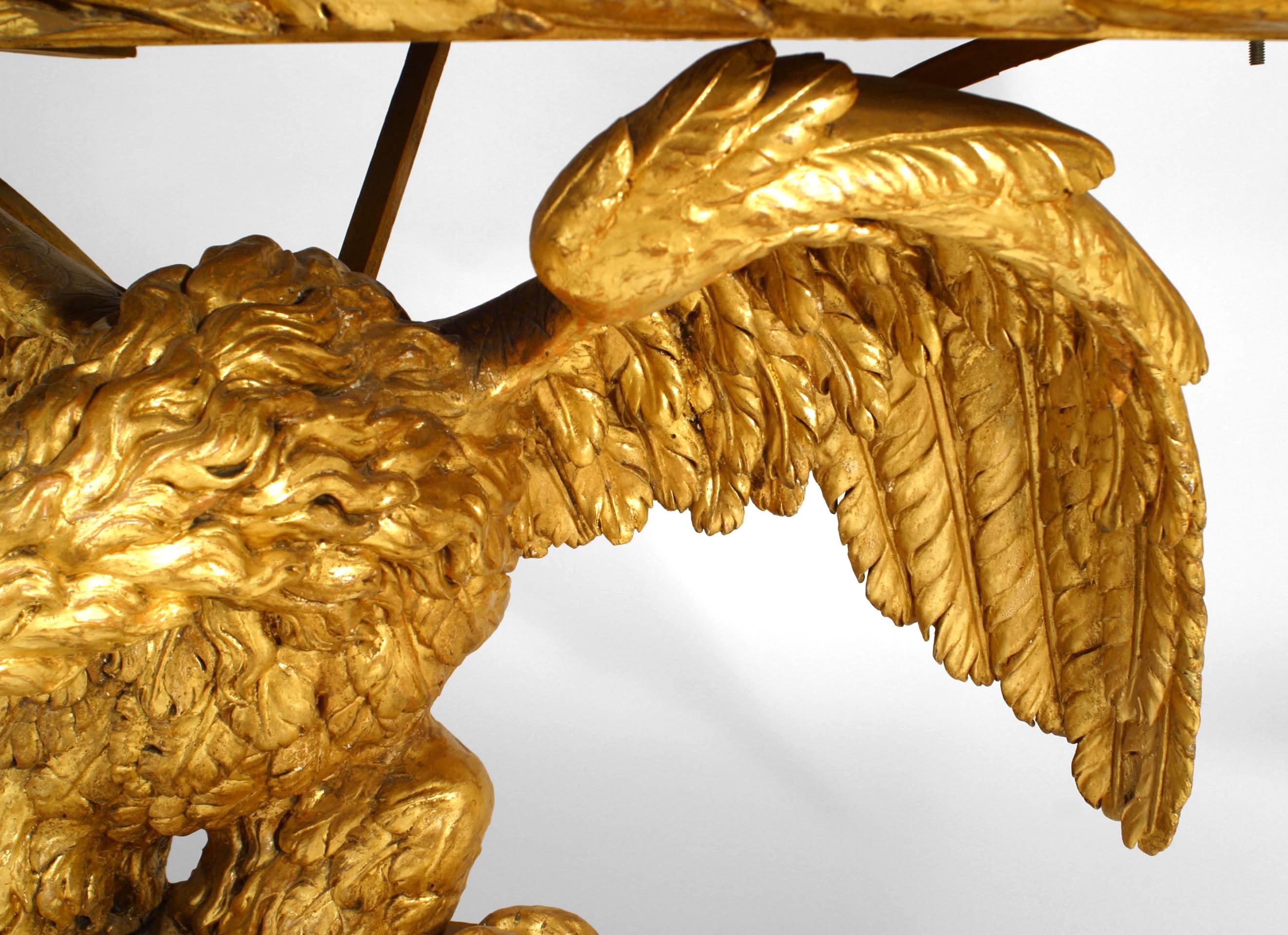 Continental Marble and Gilt Eagle Console Table In Good Condition For Sale In New York, NY
