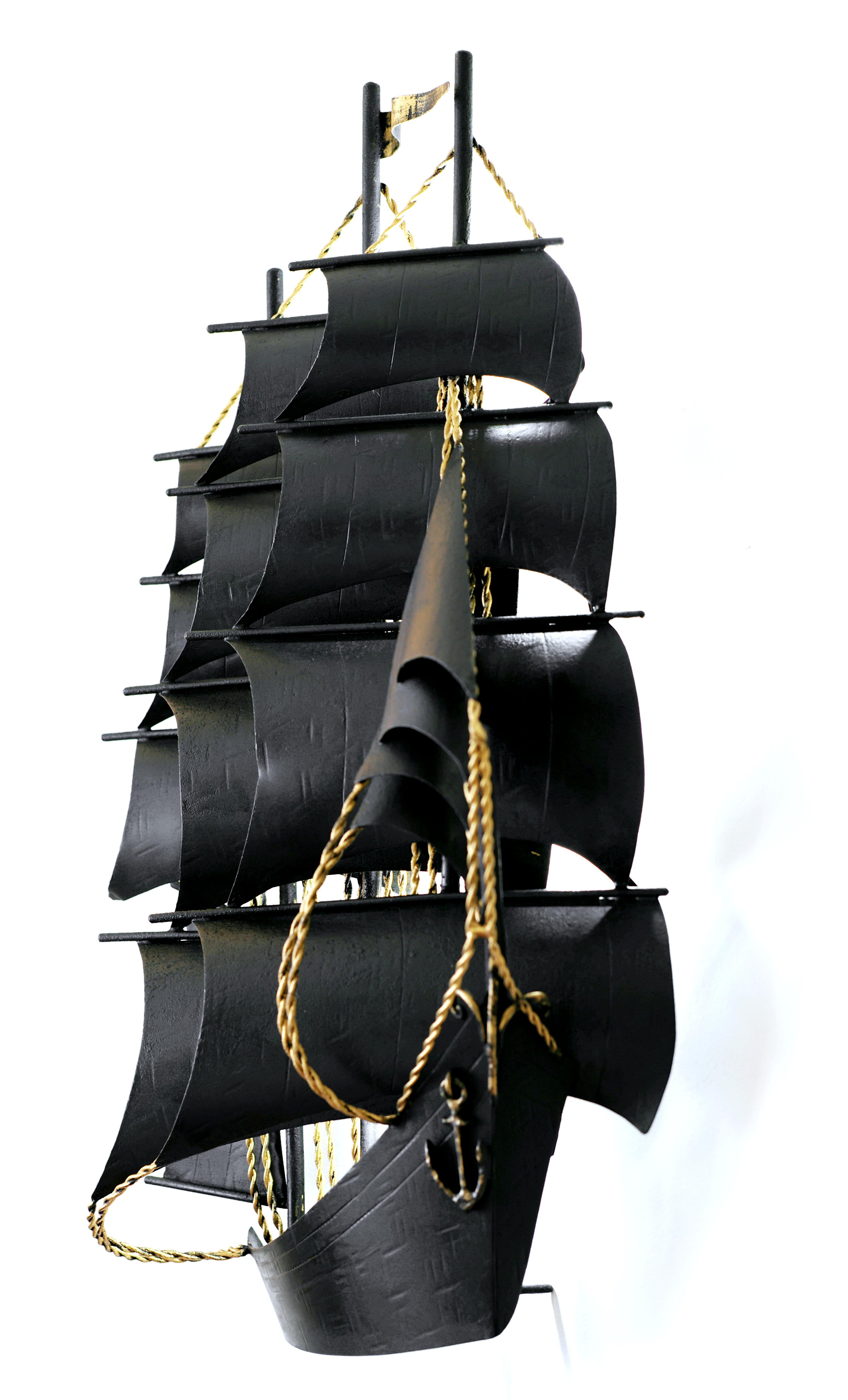 Mid-Century Modern Spectacular French Mid-Century Clipper Ship Wall Light, circa 1950 For Sale