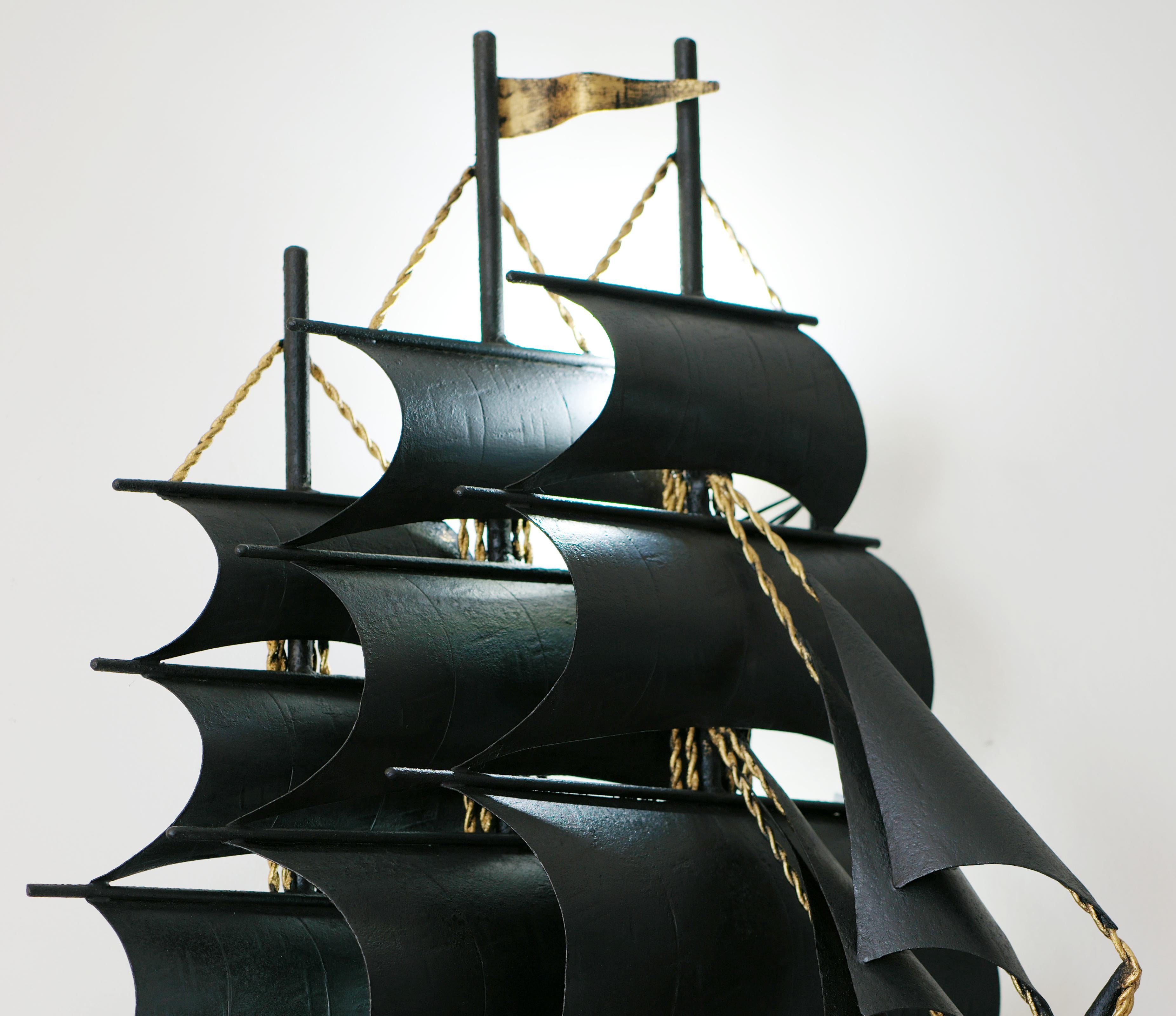 Mid-20th Century Spectacular French Mid-Century Clipper Ship Wall Light, circa 1950 For Sale