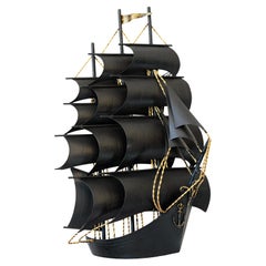 Spectacular French Mid-Century Clipper Ship Wall Light, circa 1950