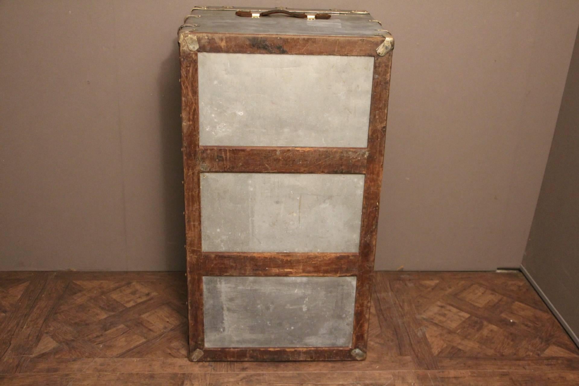 Spectacular French Zinc Steamer Trunk 6