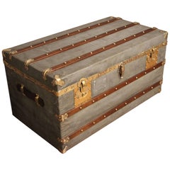 Spectacular French Zinc Steamer Trunk