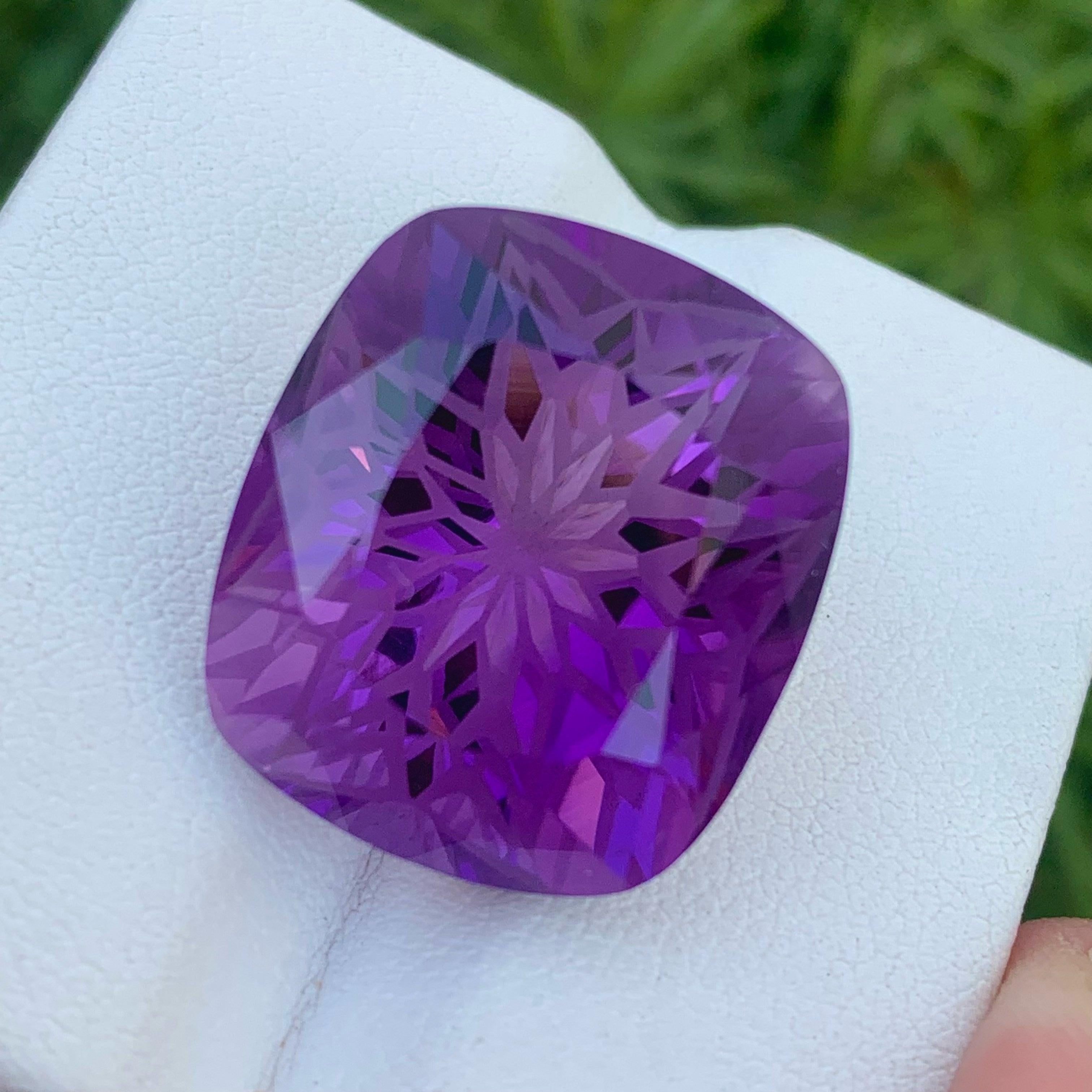 Modern Spectacular Frosted Cut Amethyst Gemstone 29.25 CTS Purple Amethyst High Quality For Sale
