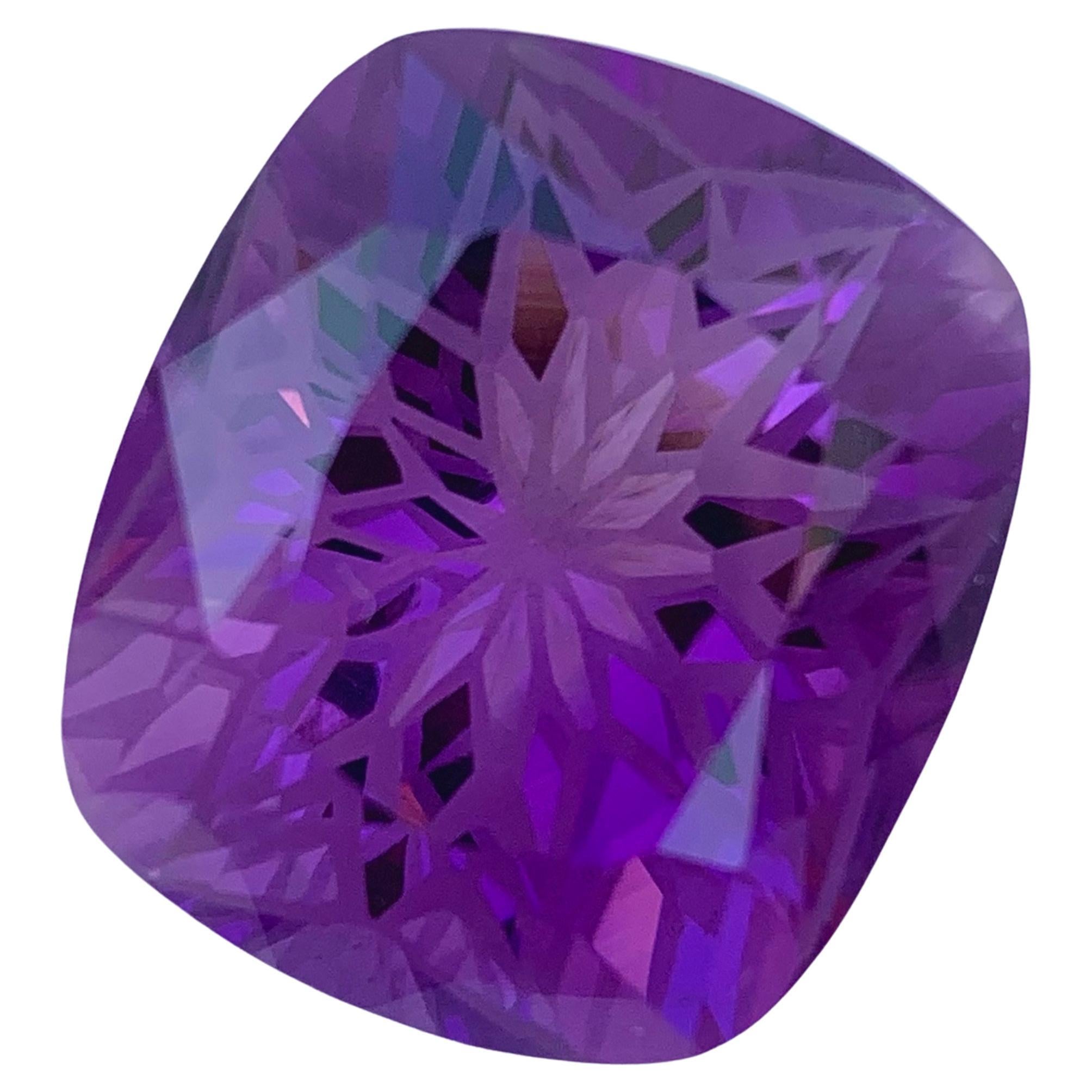Spectacular Frosted Cut Amethyst Gemstone 29.25 CTS Purple Amethyst High Quality