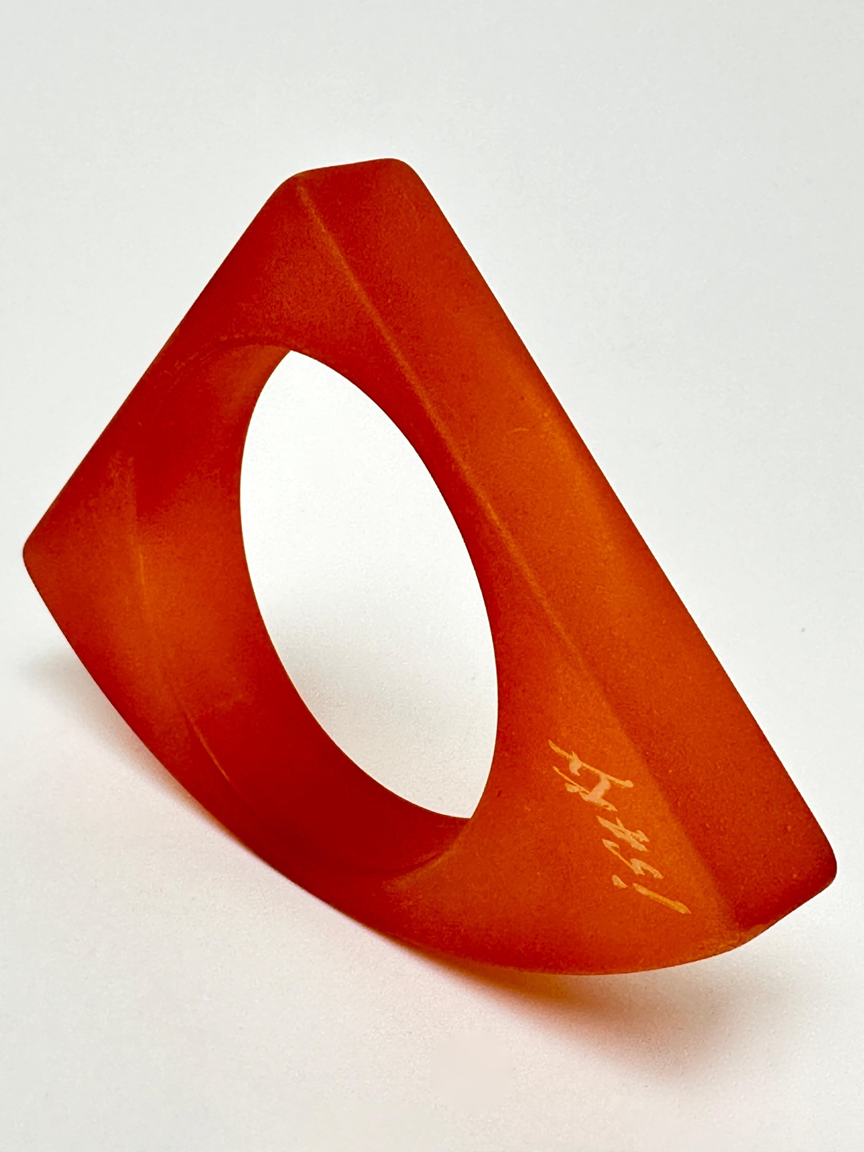 Molded Spectacular Geometric Cuff, Isaky, Paris c. 1980 For Sale