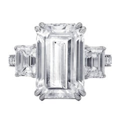 Spectacular GIA 9.38 I-VVS2 Emerald Cut Diamond Ring