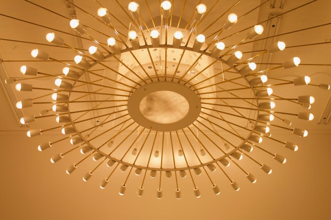 Brass Spectacular Giant Sputnik Ceiling Lamp with 132 Bulbs, 1950s For Sale