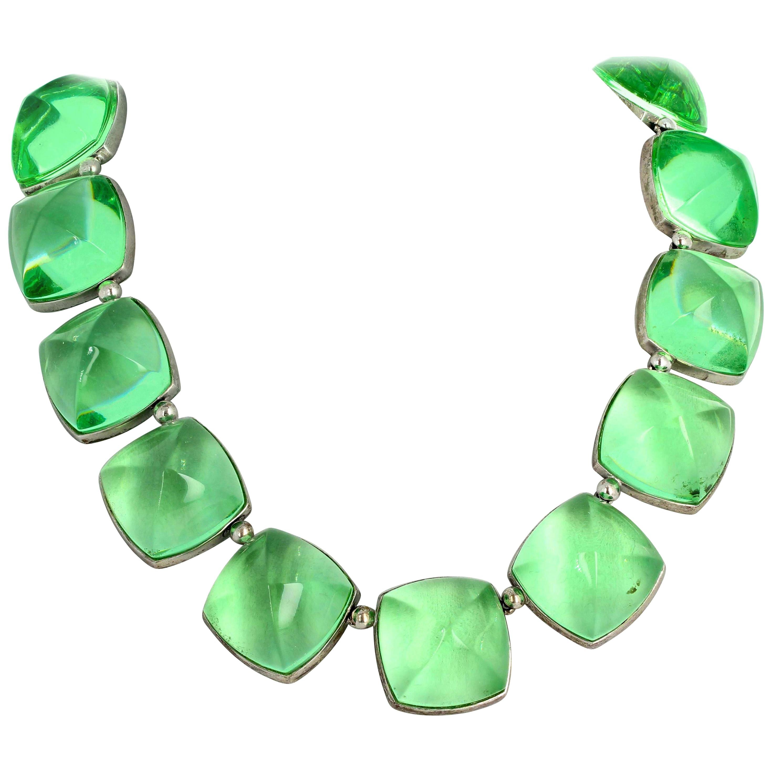 Real Baccarat Spectacular Glittering Elegant Magnificent Green Necklace