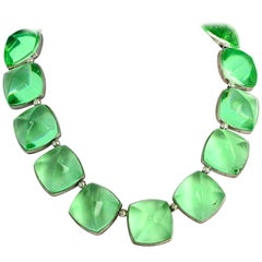 Spectacular Glittering Elegant Baccarat Green Necklace