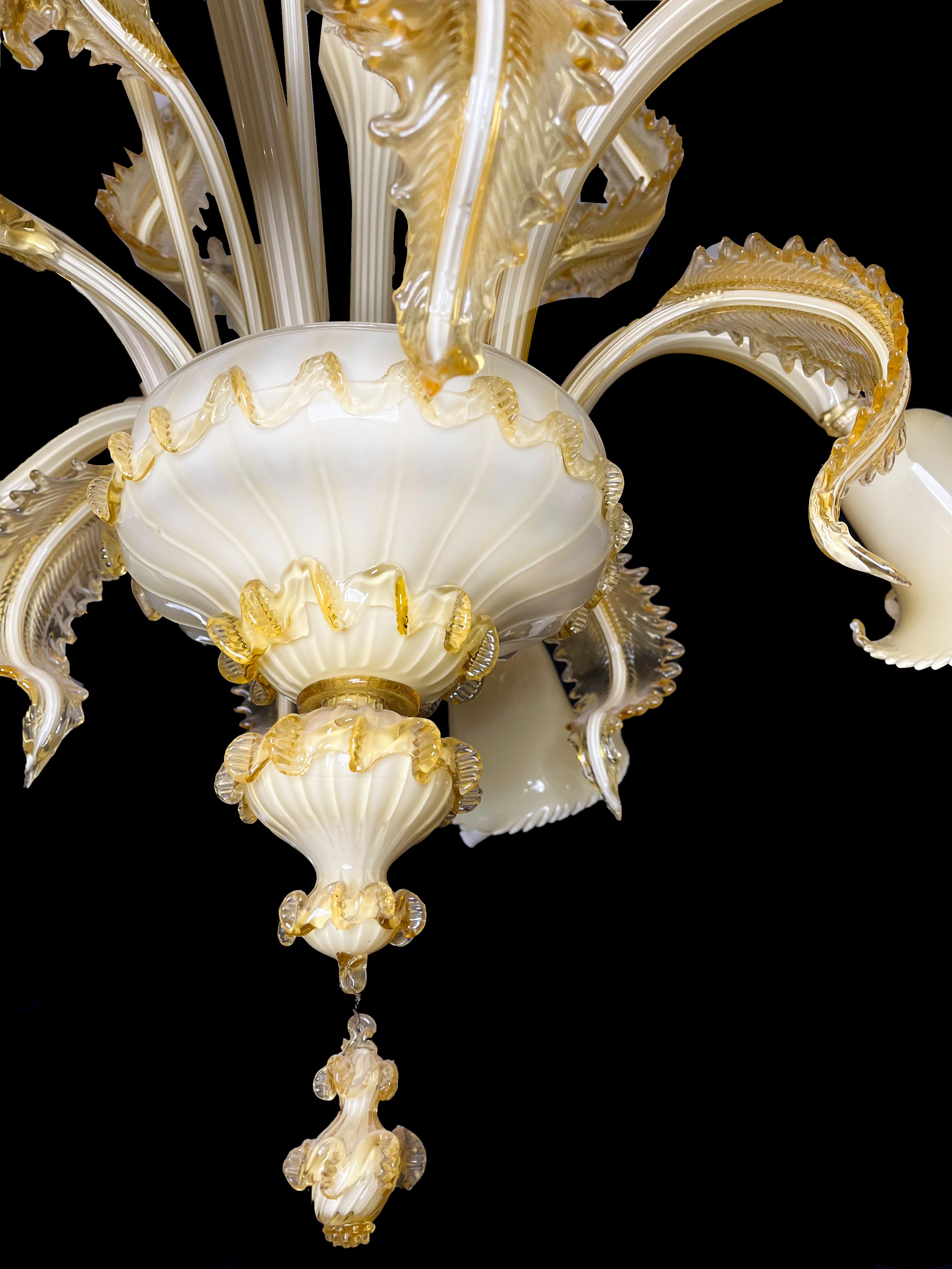 Spectacular Gold Murano Chandelier, 1960 For Sale 5