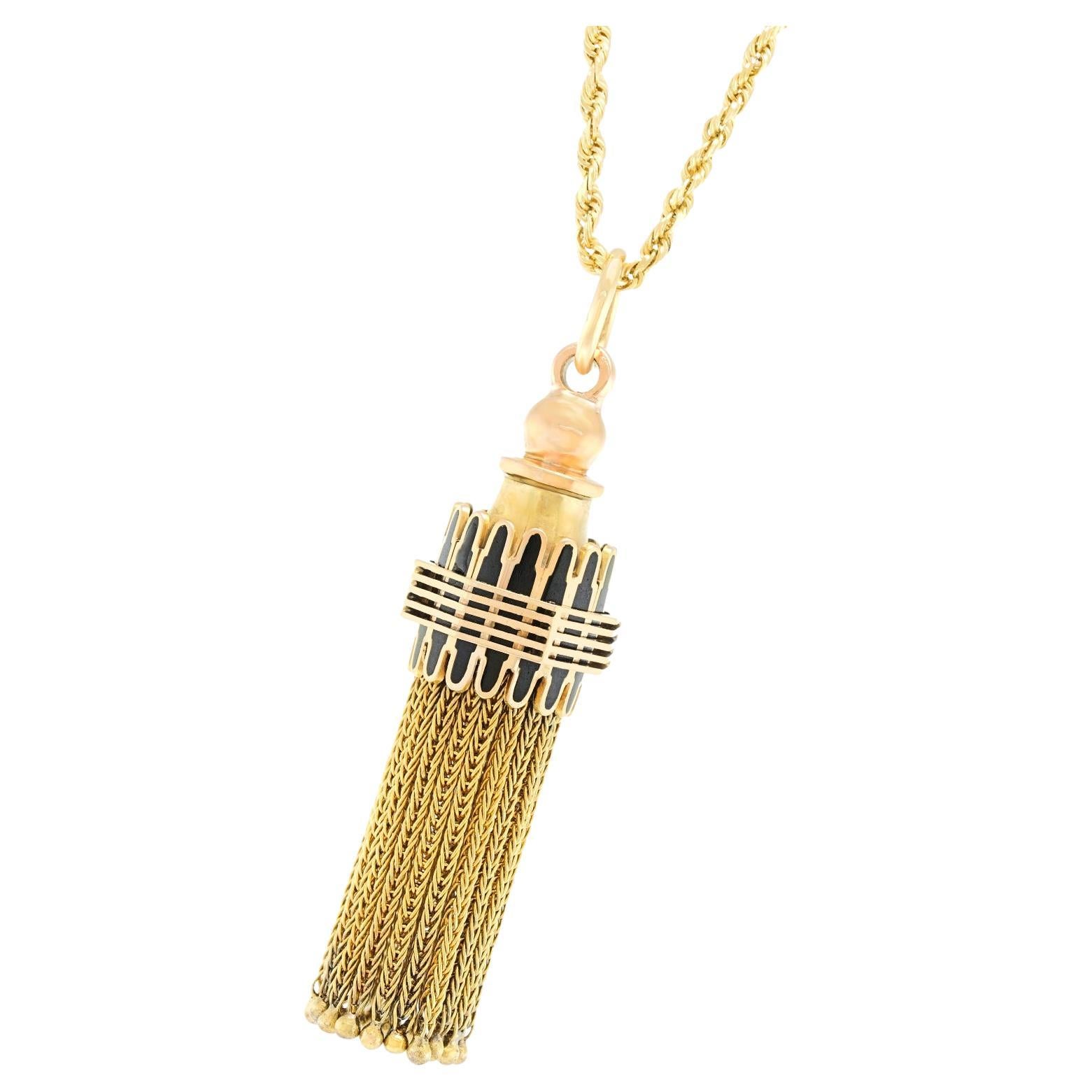 Spectacular Gold Tassel Pendant For Sale
