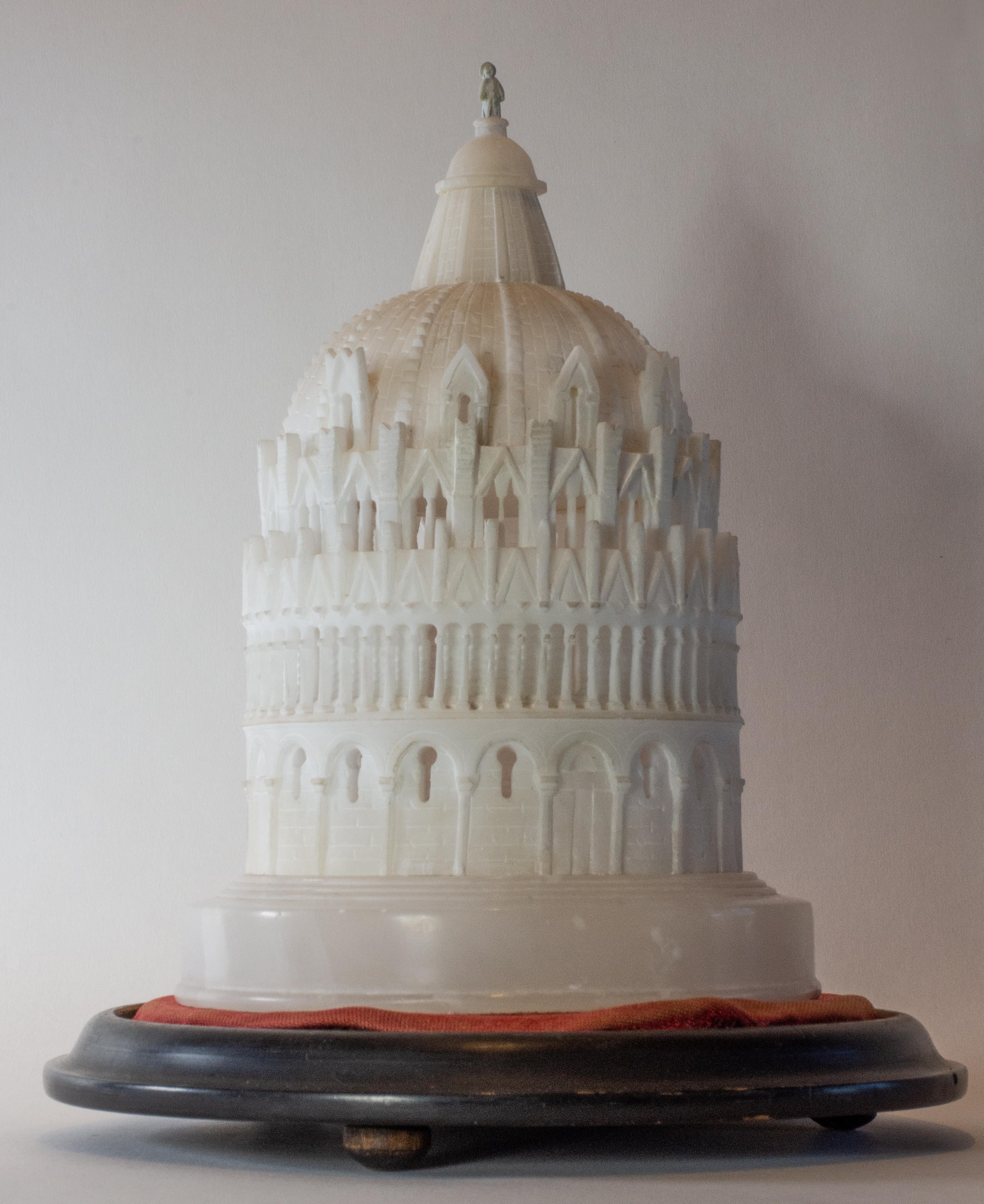 Spectacular Grand Tour Architectural Model of Pisa's Baptistry with Glass Dome In Good Condition For Sale In Lafayette, CA