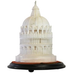 Antique Spectacular Grand Tour Architectural Model of Pisa's Baptistry with Glass Dome