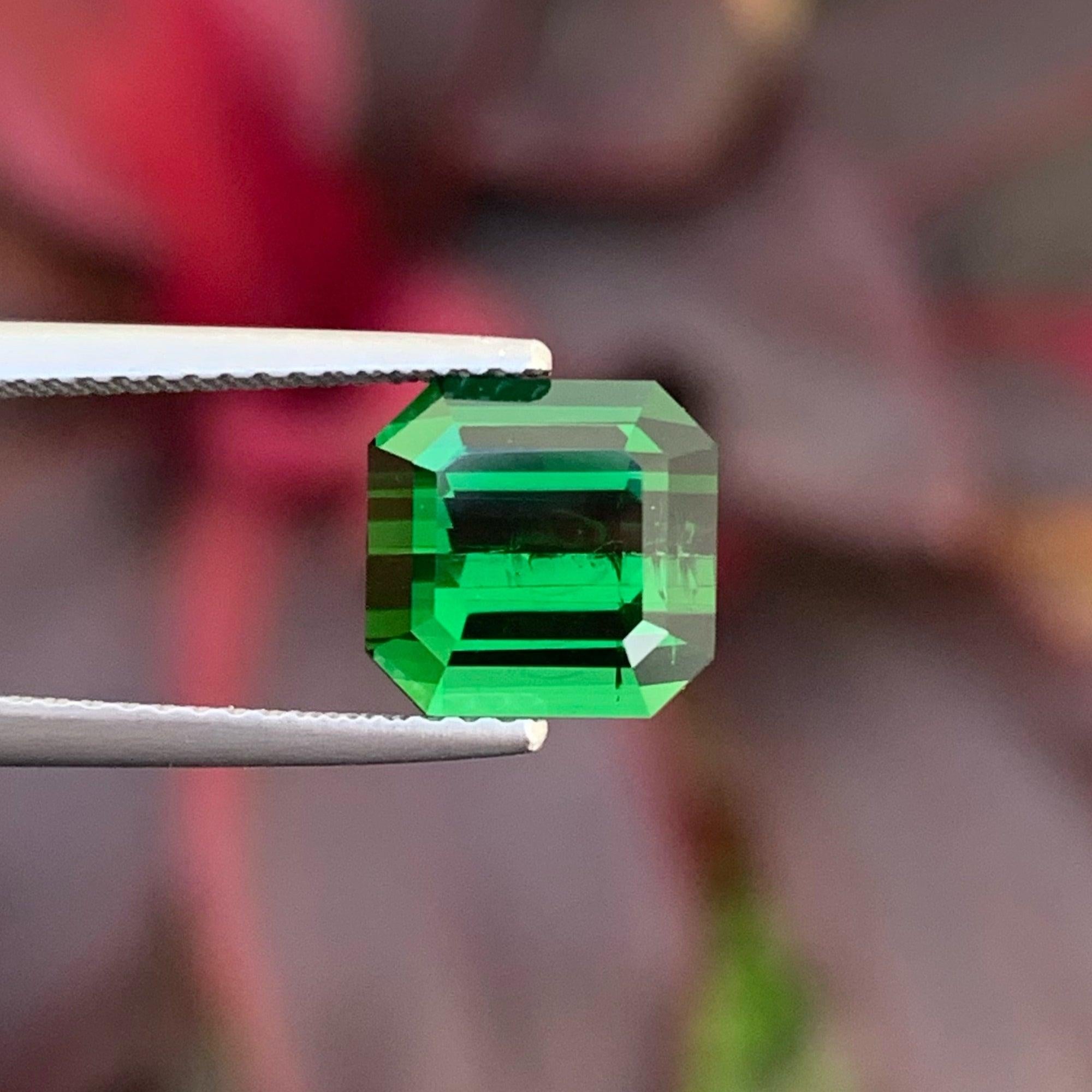 Spectaculaire pierre de tourmaline vert gazon de 3,35 carats en vente 1