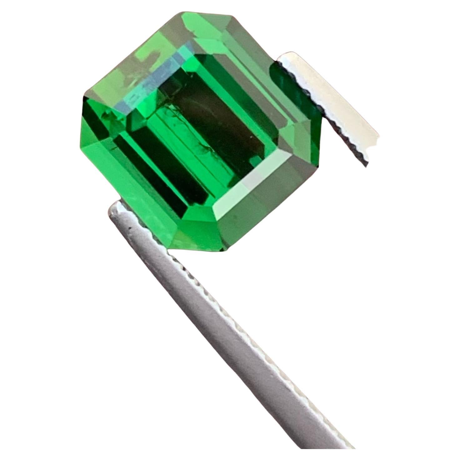 Spectaculaire pierre de tourmaline vert gazon de 3,35 carats en vente