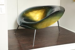 Spectacular Green Metallic Coated Resin Morphic Chair