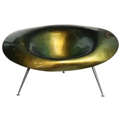 Spectacular Green Metallic Coated Resin Morphic Chair