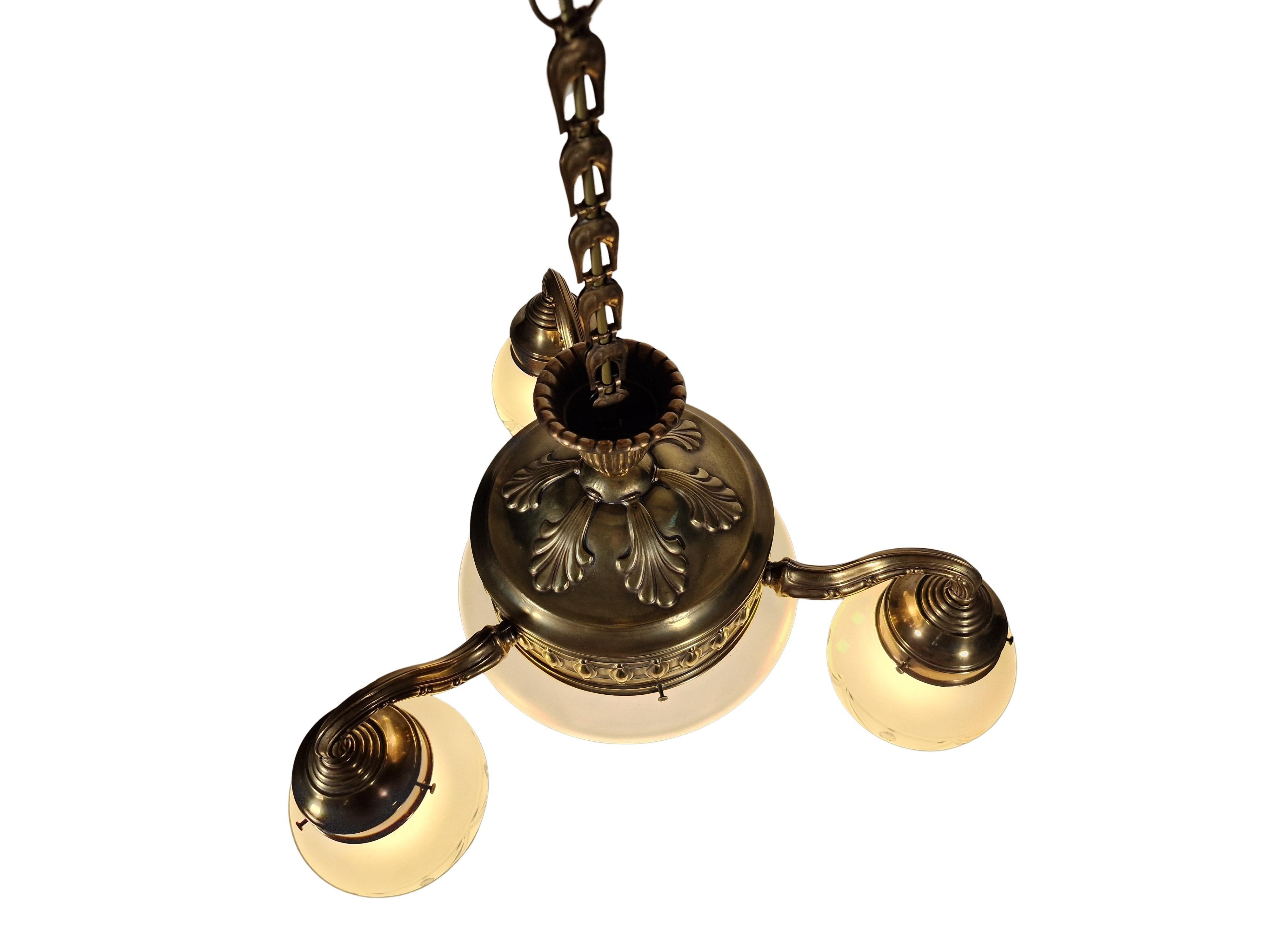 Spektakulärer Hängeleuchter, Jugendstil 1910, Österreich im Angebot 4