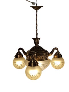 Spectacular hanging lamp chandelier, Art Nouveau Jugendstil 1910 Austria