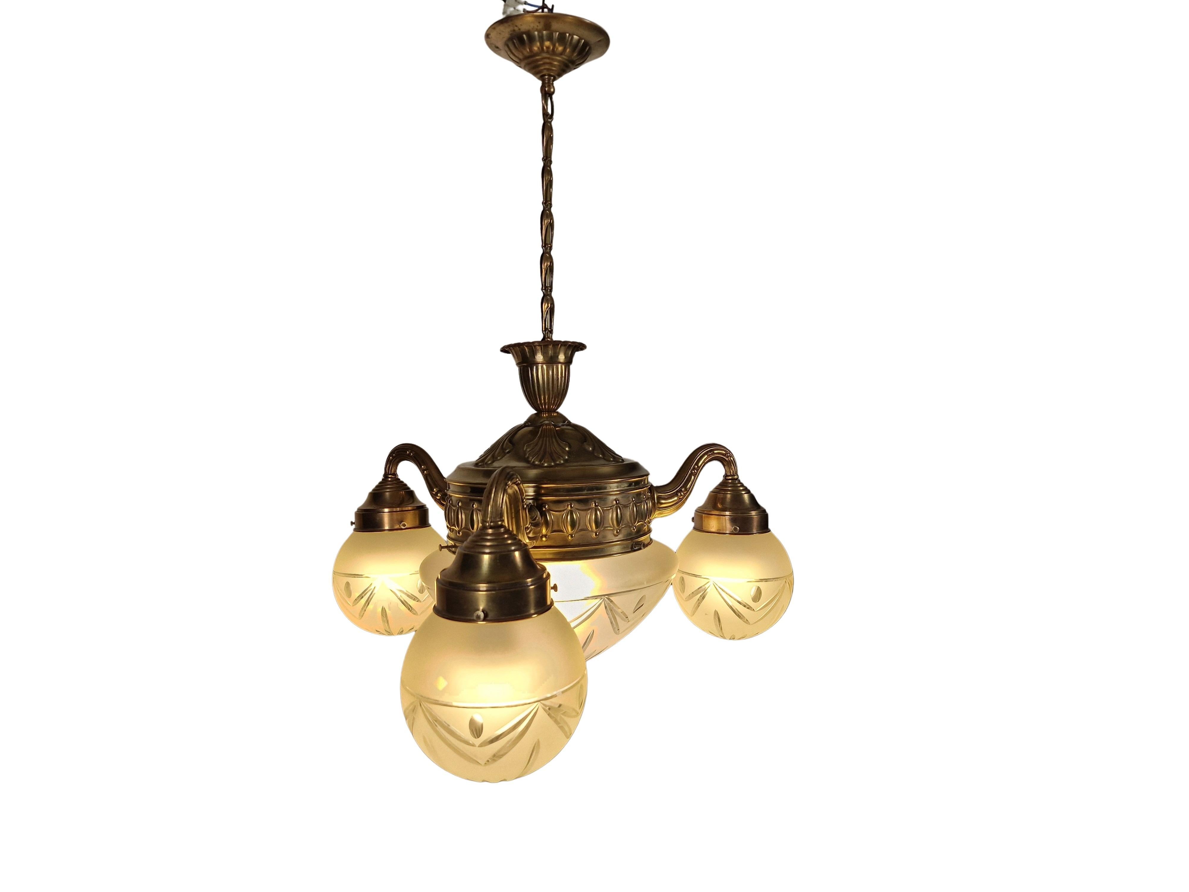 Spektakulärer Hängeleuchter, Jugendstil 1910, Österreich im Angebot 2