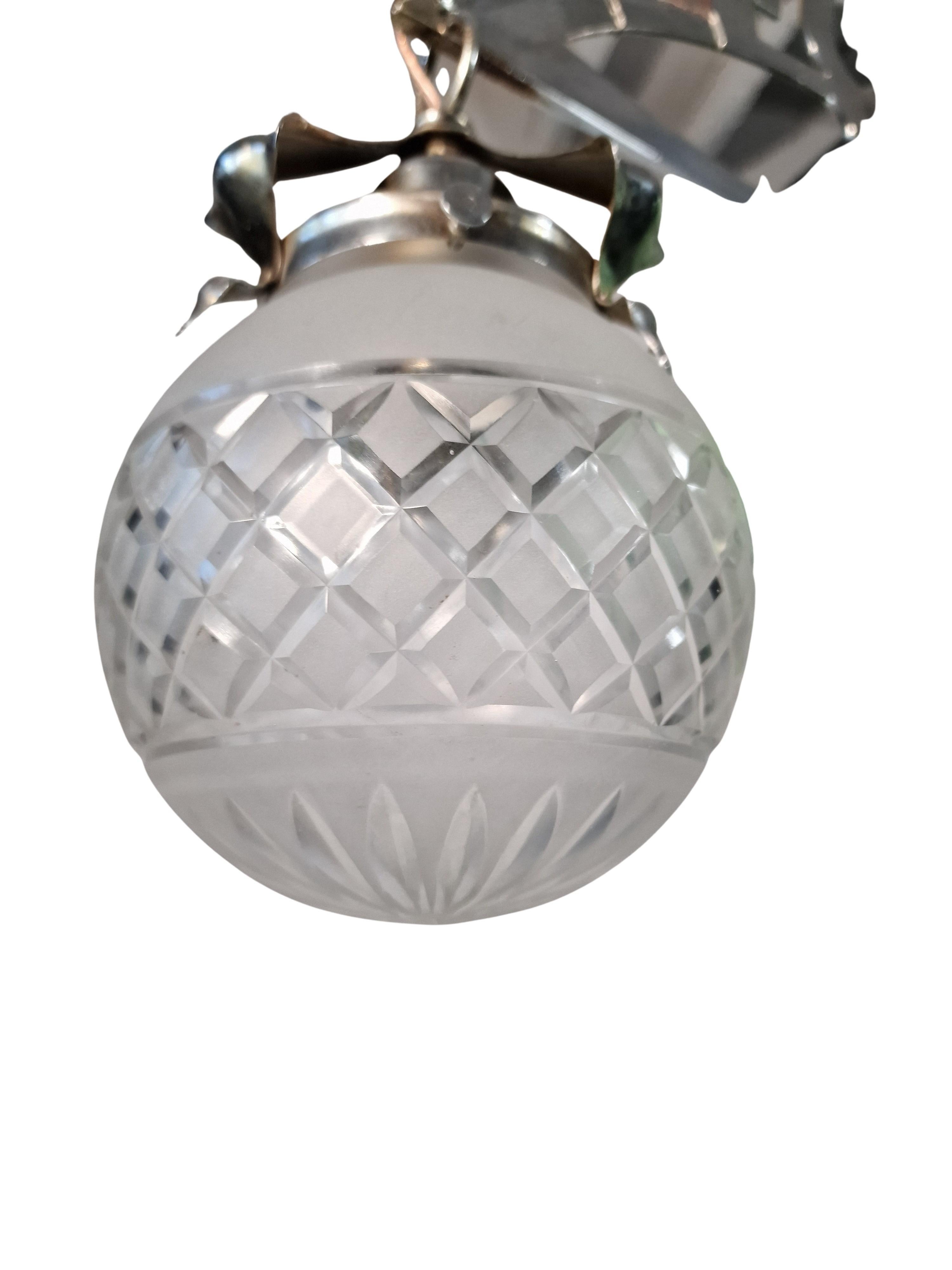 Autrichien Spectaculaire lustre suspendu, style J. Hoffmann, Jugendstil 1910 Autriche